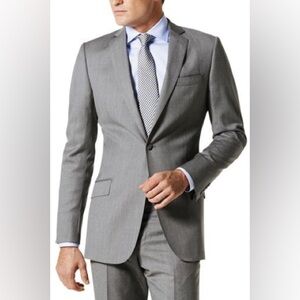 J. Hilburn Loro Piana Fabric Grey Heathered Wool Silk Suit Jacket